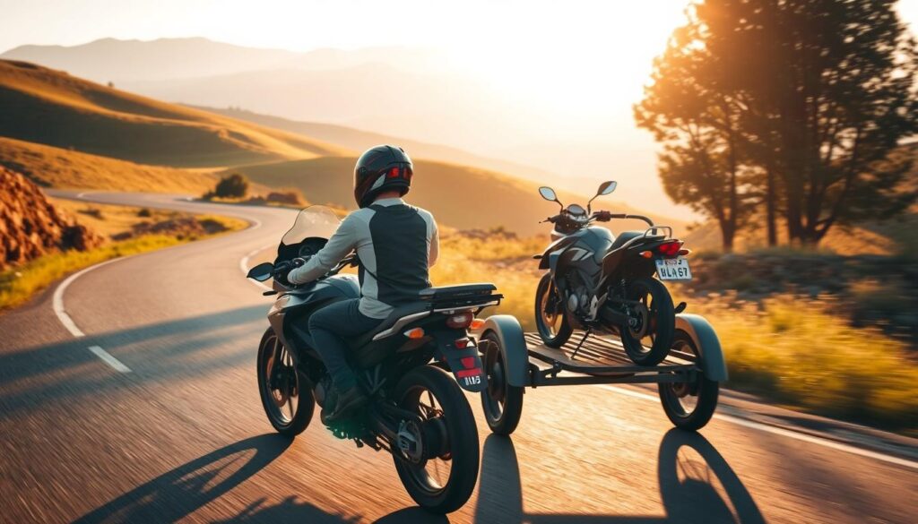 driving with motorcycle trailer