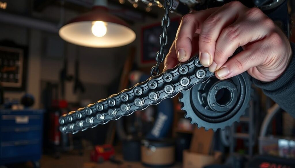 inspecting motorcycle chain inspecting motorcycle chain