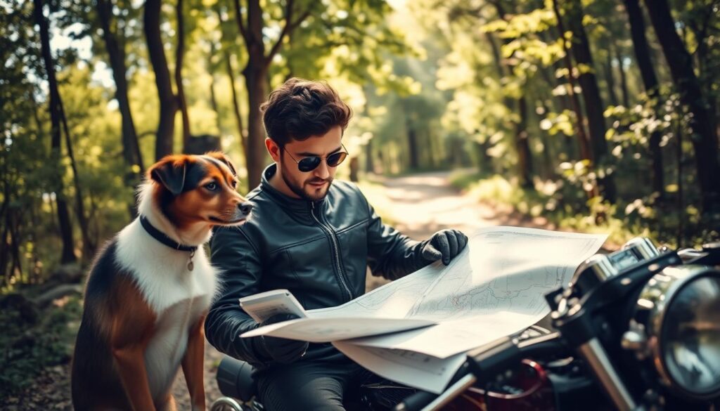 planning motorcycle route with dog planning motorcycle route with dog